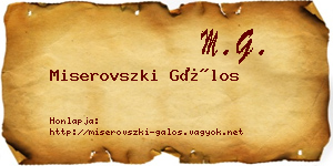 Miserovszki Gálos névjegykártya